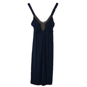 𝅺soprano Medium midi dress navy blue beaded bodice